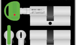 Cilindro europeo per serratura di massima sicurezza con chiavi di sicurezza, anti bumping, anti picking e anti trapano.