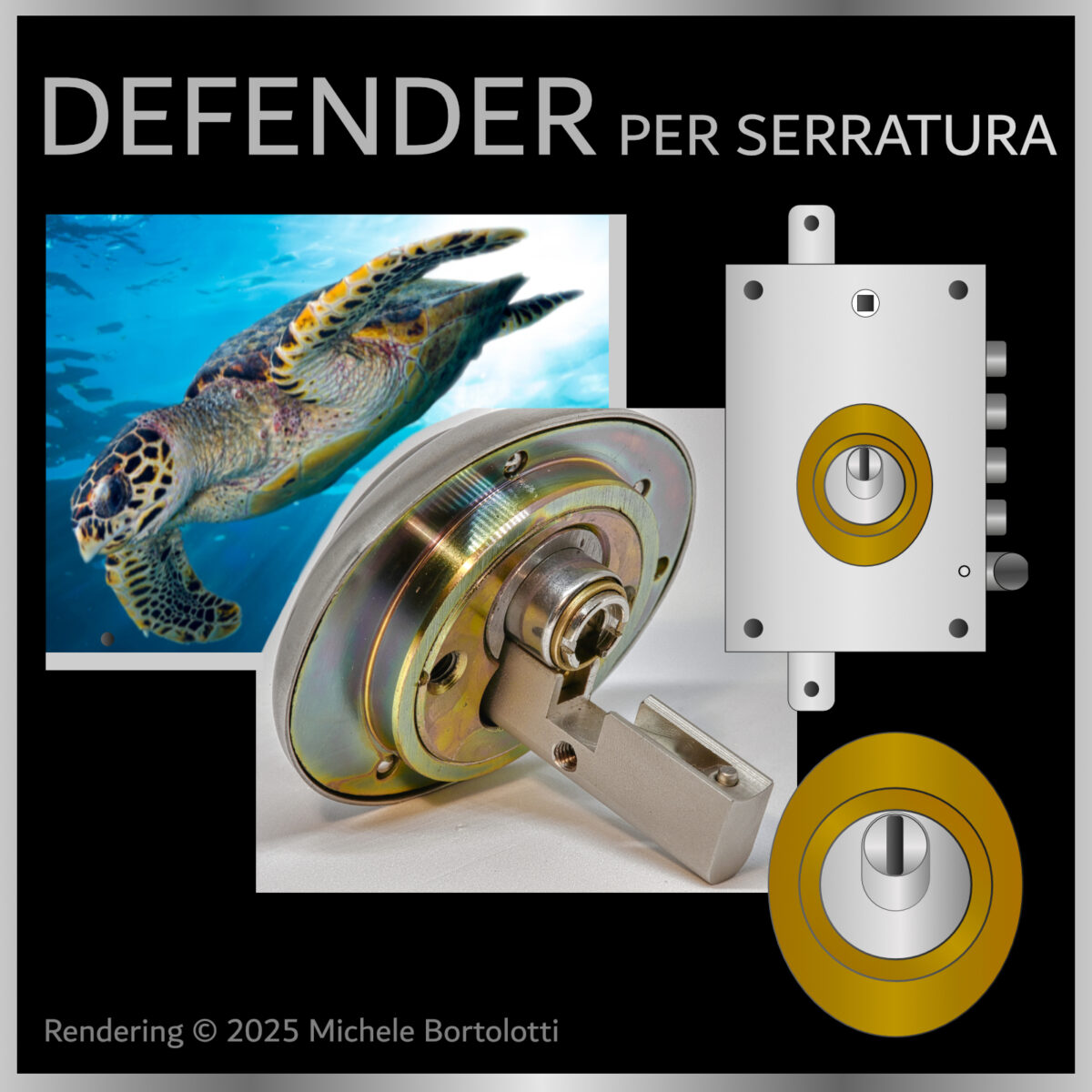 Defender per serratura, protezione antishock contro effrazioni, trapani e scasso, ideale per cilindri europei ad alta sicurezza.