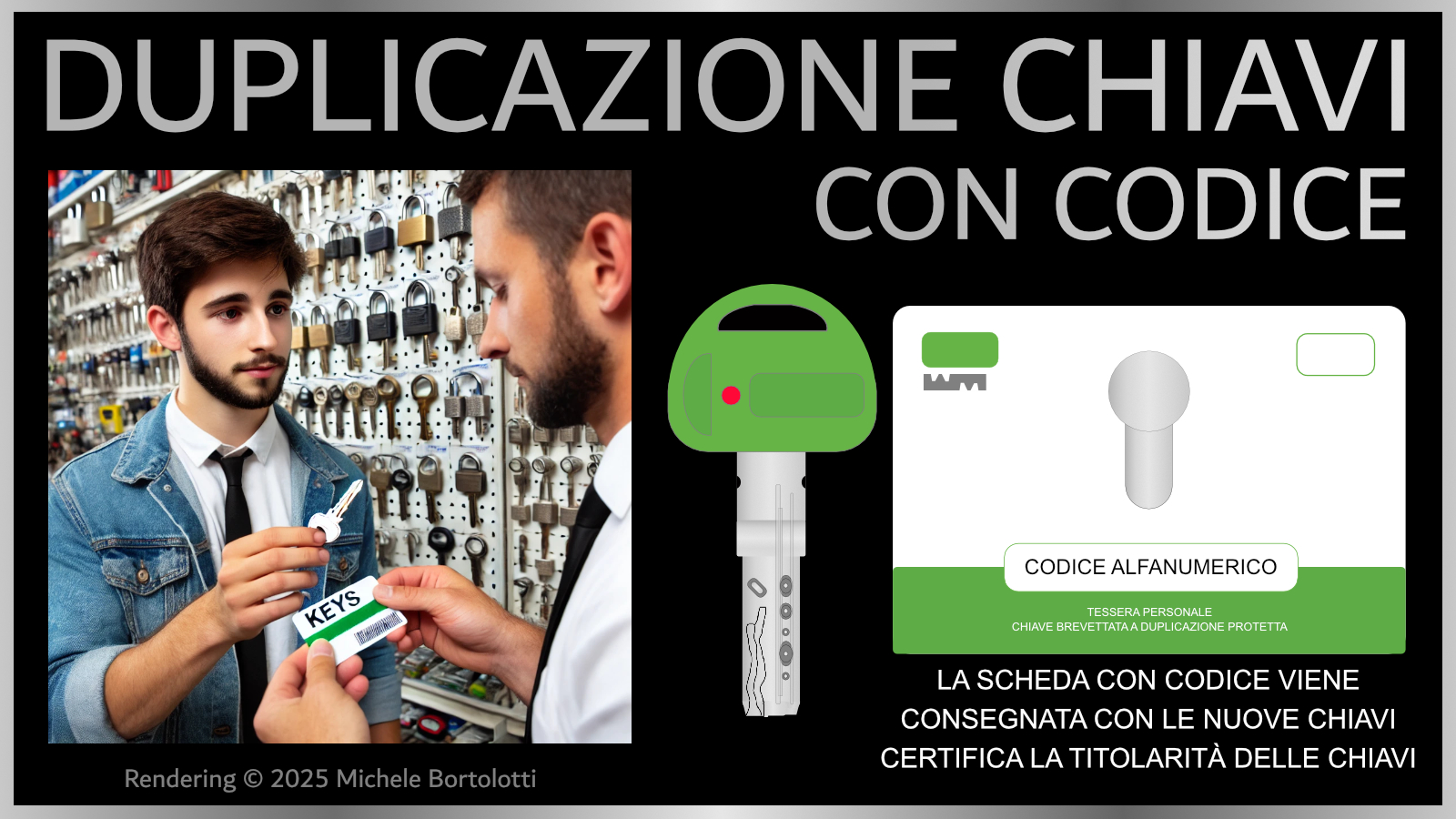 Duplicazione chiavi con codice, sistema di sicurezza controllata per evitare di duplicare copie di chiave con codice non autorizzate, ideale per cilindri europei ad alta protezione.